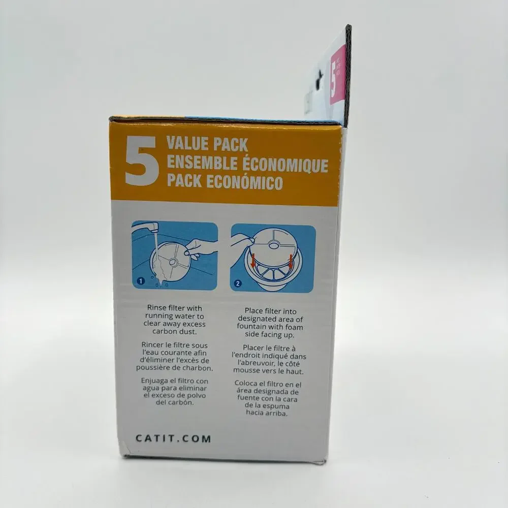 Catit Senses Flower Fountain Triple Action Drinking Water Filters Value 5 Pack
